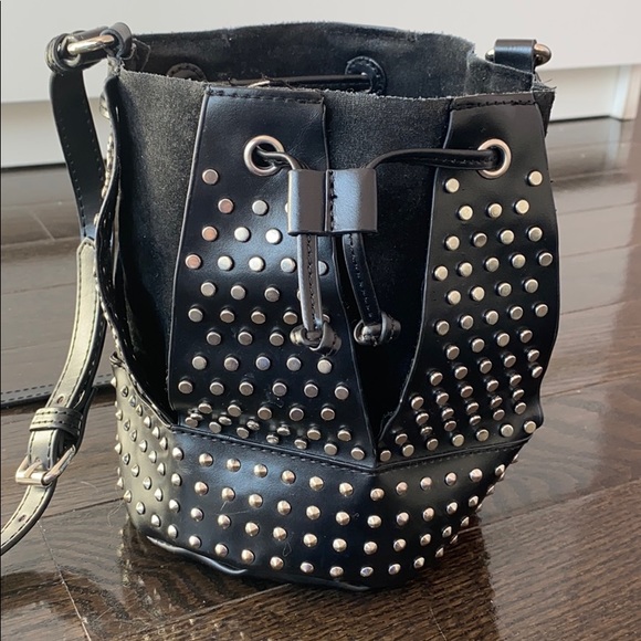Zara Handbags - Zara studded cross body Bucket bag